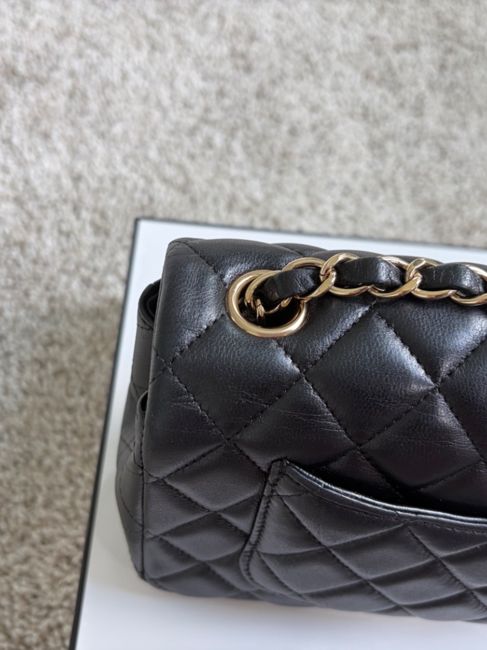 Chanel Classic Black Lambskin Flap Rectangular Mini LGHW 24 series - Picture 11 of 17
